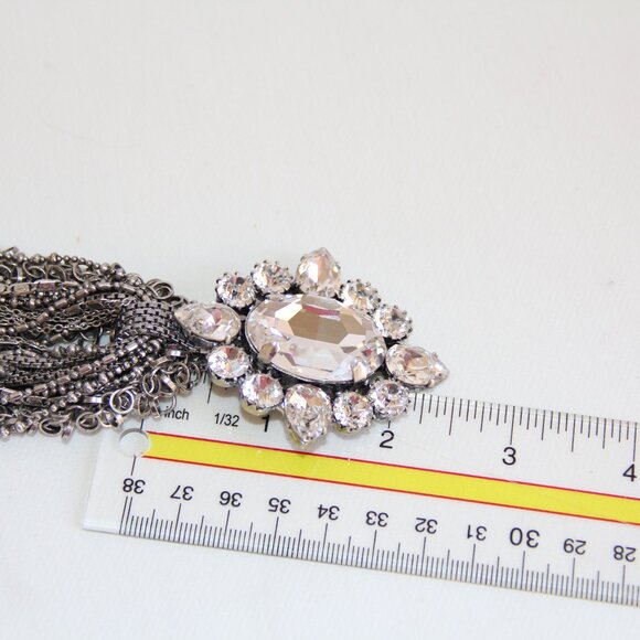 RARE Rodrigo Otazu Crystal Silver Statement Necklace - Picture 15 of 16